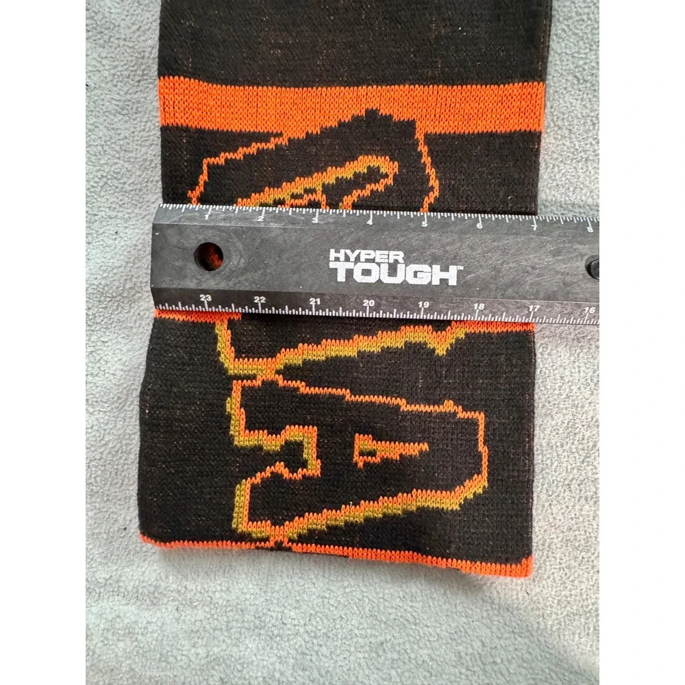San Francisco Giants MLB Knit Scarf Black Orange SF Logo Striped Fringe Fan Gear